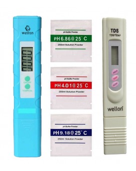 WELLON High Quality Water Tester TDS Meter + Blue pH Meter